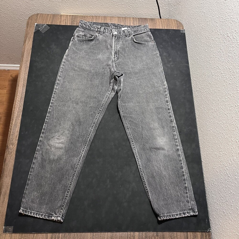 Levis Orange tab Black Denim Baggy Jeans Vintage 30x28 Levi USA 80s size 10